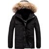 Generico Unisex con Pelliccia da Uomo Cappotto Invernale con Cappuccio Giubbotto Parka Uomo Giacca Invernale Cappotto,Moda