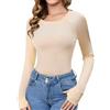 Crewhpo Maglia Termica Donna Girocollo con Fori per i Pollici Calda