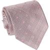 Remo Sartori - Cravatta In Pura Seta Principe di Galles Grigio con Pois, Made In Italy, Uomo (Rosso)