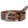 NociHah Cinture western vintage regolabili per donne e uomini con incisione floreale fibbia in metallo cintura cowboy cowgirl cintura vita 71,1 - 96,5 cm, Marrone, Fit for Waist 28-38