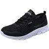 IQYU Scarpe sportive da uomo in rete, traforate, traspiranti, con lacci, per il tempo libero, testi, scarpe da trekking ed escursionismo, scarpe da jogging antiscivolo, Nero , 41 EU