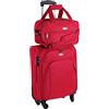 CABIN GO CABIN 5550 Set da 2 Valigie Trolley Leggero con Bagaglio a mano Borsone Piccolo Cabin Size - Trolley morbido con ruote girevoli 55x40x20 e Bagaglio a Mano 40x25x20