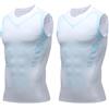Jeeeun V Boost V2 Compression Shirt Men, Muscle-Shaping & Posture Support Sleeveless Tank, Quick-Dry for Gym & Daily Wear (2pcs White,4XL)