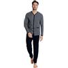 ALV by Alviero Martini Pigiama da Uomo Lungo in Tessuto Jacquard Punto Milano, Vari Modelli E Taglie (IT, Testo, XL, Regular, Regular, ALP618-Grigio/Blu)