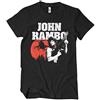 Rambo Licenza Ufficiale John Uomo Maglietta (Nero), Large