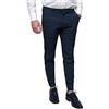 Evoga Pantaloni Uomo Casual Principe di Galles Quadri Eleganti Slim Fit (44, #A2 Modello Capri Blu Scuro Quadri)