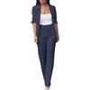 HEONSATI Vestiti Elegante Donna Completo da Cerimonia Casual Aperto Davanti Colletto Complete da Cocktail Eleganti con Bottoni Set da Lavoro Giacca E Pantalone Abito Due Pezzi Curvy per Sera Party