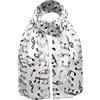 Basic Sense BasicSense Music Clef Note Sciarpa Raso per Donne Ragazza Coro Musicale Performance Scuola Sciarpe, bianco, Etichettalia unica