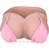 Vnmcry Forme del Seno in Silicone Petti Finti Riempito di Cotone Crop Top Donna Tubo con Scollo a V Petto Finto per Uomini Crossdresser Transgender Mastectomia Protesi (Beige - C Cup Taglia M)