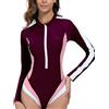 Ausing Costume da Bagno Intero da Donna con Maniche Lunghe, Muta da Surf per Piscina e Spiaggia, S-3xl, Fucsia, M