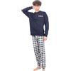 Leedya Pigiama Uomo Lungo in Cotone Invernale Interlock 100% - Stile e Comfort - Pigiama Morbido per Le Notti Invernali - Polsini No Stress (IT, Testo, XXL, Regular, Regular, 877 Jeans)