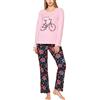 Merry Style Pigiama Manica Lunga Donna MS10-169 (Luce Rosa/Fiori2, XL)