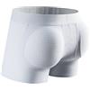 Faringoto - Boxer da uomo con imbottitura in rete, slip push up con imbottitura, mutande con tasca, cueca, biancheria intima bianca