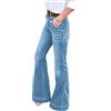 Minetom Donna Jeans Pantaloni a Gamba Larga Vita Alta Elasticizzati Sciolto Eleganti Denim Lunghi Pantaloni