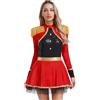 Sywiyi Costume da circo, da donna, a maniche lunghe, con brillantini, per feste a tema, per carnevale, feste a tema, colore rosso, XL