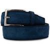 Emila Cintura scamosciata blu vienna cinta camoscio artigianale uomo in vera pelle casual 3,5 cm con fibbia per jeans abiti da ragazzo artigianale made in italy classica elegante moda business 115