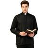 BPURB Camicia da Uomo con Colletto da clero per prete Pastore predicatore ministro Ideale per Costume da Chiesa
