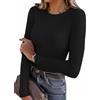 Bresdk Maglia Termica Donna Manica Lunga Top Intimo Termico Invernale Slim Fit Traspirante Maglietta Termica Donna Morbida Calda Sottile Sportiva per Fitness Casa Lavoro Palestra Tempo Libero S‑XXL