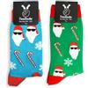 TwoSocks - Calze di Babbo Natale da uomo e da donna, divertenti, in cotone, taglia unica
