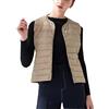 QCBH Gilet in piuma d'oca da donna interno moda tutto-fiammifero corto senza colletto leggero piumino d'anatra bianco piumino da donna piumino autunnale