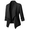 Fulidngzg Giacca Elegante Donna, Curvy Taglie Forti Giacche Bianca Tinta Unita Maniche Lunghe Coprispalle Regular Fit Cotone Giacca Leggera con Risvolto Cardigan Cerimonia Primaverile Autunno