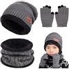 Tundwhite 3 in 1 Set Scaldacollo Guanti Cappello,Bambini Cappello a Maglia Sciarpa,Bambini Cappello e Sciarpa,Set di Cappello e Scaldacollo Bambino,Bambini Cappello Sciarpa e Guanti,per Ragazzi Ragazze 5-10