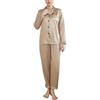 Heersan Pigiama Donna in Raso con Bottoni, Pigiami Due Pezzi a Maniche Lunghe, Set Camicia e Pantaloni Lunghi, Abbigliamento da Notte, Elegante Comodo Sleepwear