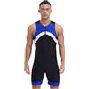 Loodgao Uomo Senza Maniche Intero Rash Guard Costume da Bagno Protezione Solare Body da Surf Ciclismo Canottaggio Wrestling Singlets Blu 3XL