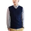 Yishengwan Gilet Uomo Scollo a V Maglione Senza Maniche Autunno e Inverno Maglia Pullover Blu Zaffiro XS
