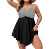 Hanna Nikole Costume da bagno intero da donna, taglie forti, push-up, controllo pancia, monokini incrociato, costume da bagno con spacco, costume da bagno con pantaloncini da bagno
