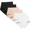 ATNKE Donna Cotone Mutande, Vita Alta Copertura Completa Mutandine Morbido Traspirante Slip Pantaloni Contenitivi Pancia Pacco da 6 (Taglie Normali e Taglie Forti)/Multicolor-6 Pack-A1/S