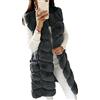 DAIHAN Donna Giacca Senza Maniche in Pelliccia Sintetica Gilet Caldo Giacca Elegante Cardigan Lungo Elegante Cappotto Smanicato Leggero,Nero,L