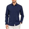 Mauro Kane Camicia Uomo No Stiro Manica Lunga - Camicia Elegante da Uomo con Una Lucentezza Tenue, Regular Fit Business Casual, Antipiega con Bottoni
