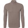 Hann Brooks Polo da uomo in caldo cotone spesso, vestibilità classica, collo alto, a costine, maglione, Ecru, L