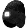 ATNKE LED Illuminato Berretto Cappello con Paraorecchie,USB Ricaricabile 4 LED Corsa Cappello Lampada Invernale Calda Pile Foderato Lavorato Beanie Regali per Uomo e Donna/Dark Gray