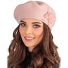 Vivisence Invernale Berretto Elegante da Donna con Fiore Laterale Realizzato in Filato Caldo con Lana Perfetto per Le Fredde Giornate Invernali E Autunnali