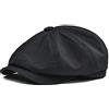 BOTVELA - Cappellino da uomo, 8 pezzi, 100% cotone Gatsby Ivy Golf Cabbie Nero X-Large
