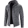 HEONSATI Cappotto Uomo Lana Frontale Aperte Slim Cardigan con Cappuccio Elegante in Maglia Giacca Zip Up Maniche Lunghe Casual Sweaters Lavorato a Maglia Calda Felpa Maglia Giacche da Uomo Lavorato Leggero