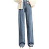 Generisch Pantaloni invernali da donna in jeans, pantaloni termici da donna lunghi, jeans con fodera, pantaloni da tempo libero da donna a vita alta, pantaloni da trekking, pantaloni a gamba dritta