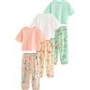 NEXT Ragazza Confezione da 3 Pigiami a Fiori Rosa/Blu 6 Anni