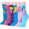 Sandsuced Ragazze Unicorno Calze di cotone Regalo Morbido Novità Calze Carino Unicorno Modello 6 Paia