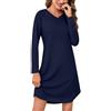 Marvmys Camicia da Notte Signore Sleepshirt Manica Lunga con Scollo a V Sleepshirt Donne Inverno Nightwear Femminile Sleep Dress S-3XL