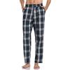 Aseniza pantaloni pigiama uomo in 100% cotone，Pantaloni Casual da uomo classici a quadri con coulisse in tasca（Blu+verde+bianco,M）