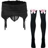 FEOYA Sissy - Set di biancheria intima sexy da uomo, in pizzo, 2 pezzi, nero/rosa, Taglia unica