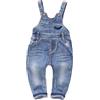 KIDSCOOL SPACE Salopette di Jeans Strappati per Bambini, Pantaloni di Maglione di Jeans Morbidi per Bambini,Azzurro,2-3 Anni