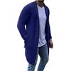 Rrongwn Cardigan Uomo Lungo Cotone Inverno Cardigan Basic Maglione Inverno Business Cotone Cappotto Casual A Scacchi Giacca Di Lana Tinta Unita Giacca Da Pilota Con Tasca Casual, Blu, 3XL