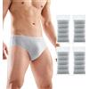 Travelcare 20 Confezioni Mutandine Intimo Monouso in Cotone da Uomo Mutandine Portatili per Viaggi Fitness Hotel Spa Soggiorni Ospedalieri（Grigio,L）