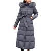 XUEJIANN Piumino invernale da donna con cappuccio lungo - giacca trapuntata invernale da donna calda - giacca trapuntata lunga - giacca trapuntata grande taglie invernali giacca lunga impermeabile