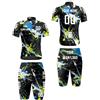 HGWOPGASD Maglia da Ciclismo Personalizzata da Uomo 2 Set Abbigliamento ciclistico Estivo Tuta Team Bike Abbigliamento Ciclismo su Strada Kit Bicicletta A30
