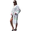 OZDESIGN - Accappatoio turco stampato in spugna - Accappatoio leggero in cotone e viscosa per hammam - Stile kimono unisex da spa - Asciugatura rapida - Taglie S/M/L/XL, Lavanda, Taglia unica